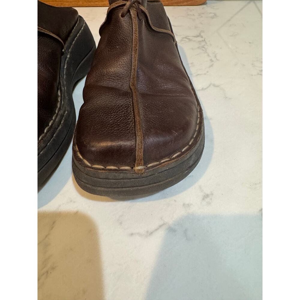 vintage Skechers brown leather clog mules chunky platform heel size 7 True 90s - Picture 5 of 11